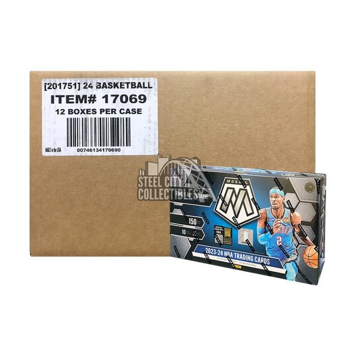 2023-24 Panini Mosaic Basketball Hobby 12-Box Case | Steel 2023-24 Panini Mosaic Basketball Hobby 12-Box Case | Steel