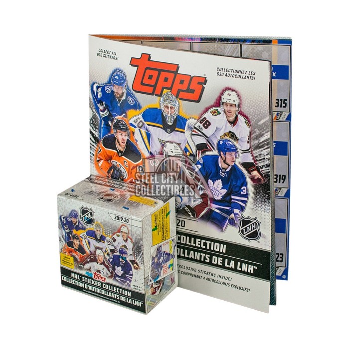 201920 Topps NHL Hockey Sticker Collection 50ct Box with Album Steel