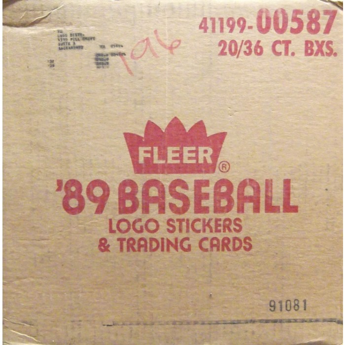 1989 Fleer Baseball Factory Sealed Wax Box 20-Box Case | Steel City Collectibles 1989 Fleer Baseball Factory Sealed Wax Box 20-Box Case | Steel City Collectibles