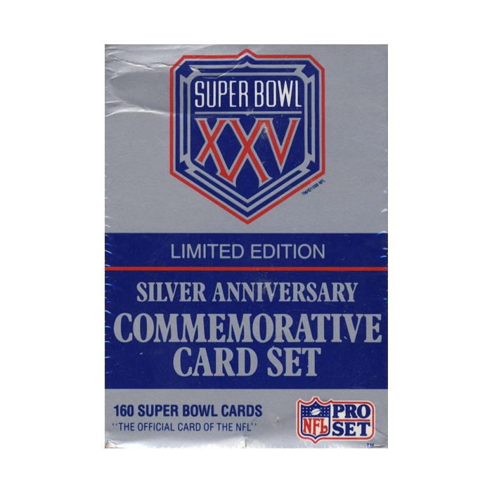 super bowl 25 limited edition silver anniversary commemorative card set Amazon.com : Pro Set Super Bowl XXV Limited Edition Silver Anniversary  Commemorative NFL Football Card Set : Sports Related Trading Cards : Sports  & Outdoors main image 1