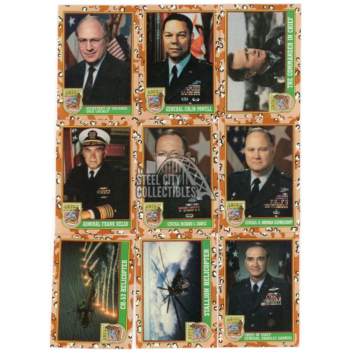 rare desert storm trading cards Topps Card Pack Relive the intensity and heroism of the legendary Desert Storm conflict with this captivating collection Dessert Storm Trading Cards