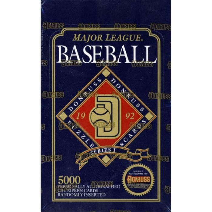 1992 Donruss Series 1 Baseball Box Steel City Collectibles