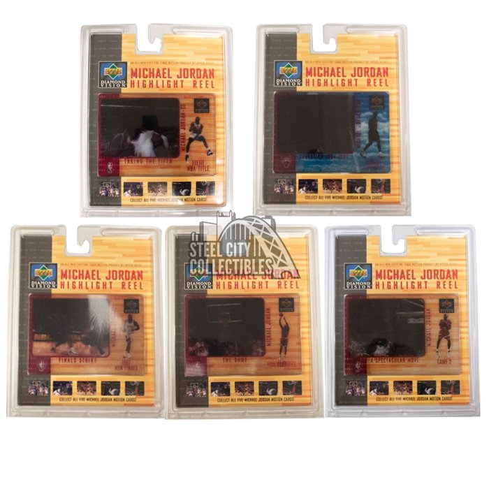 1997-98 Upper Deck Diamond Vision Michael Jordan Highlight Reel 5-Card Set