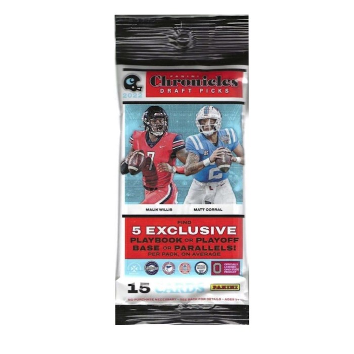 2022 Panini Chronicles Draft Picks Football Jumbo Value Pack (Playbook or Playoff Base Parallels
