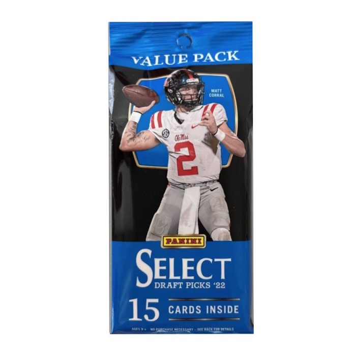 2022 Panini Select Draft Picks Football Jumbo Value Pack (Light Blue
