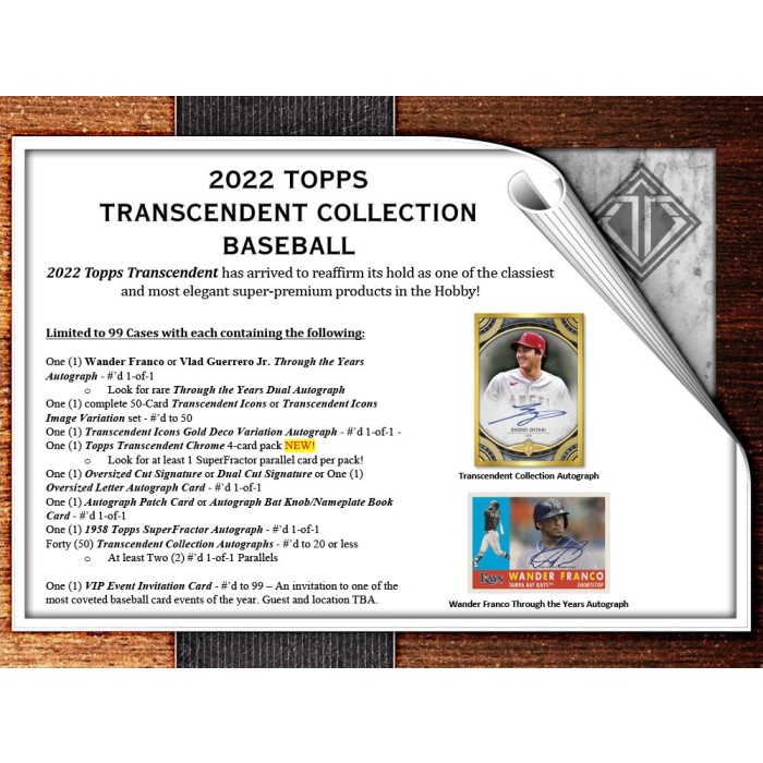 2022 Topps Transcendent Collection Baseball Box Steel City Collectibles