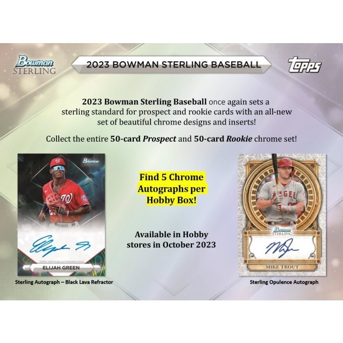 2023 Bowman Sterling Baseball Hobby Box Random Pack Group Break 4 Steve (1 Auto per Pack