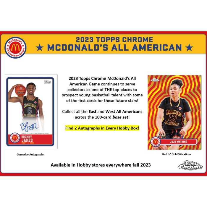 202324 Topps Chrome McDonald's AllAmerican Basketball Hobby Box