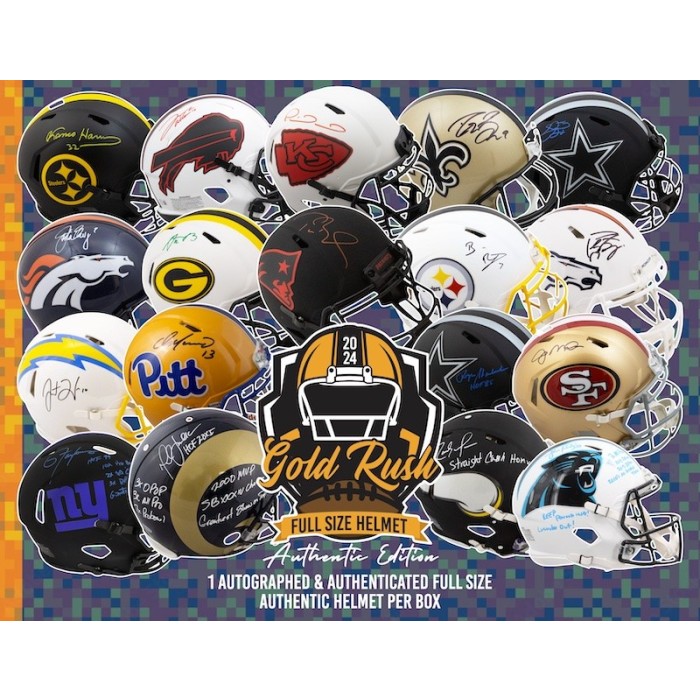 2024 Gold Rush Autographed Full-Size Authentic Football Helmet Edition Box | Steel City Collectibles 2024 Gold Rush Autographed Full-Size Authentic Football Helmet Edition Box | Steel City Collectibles