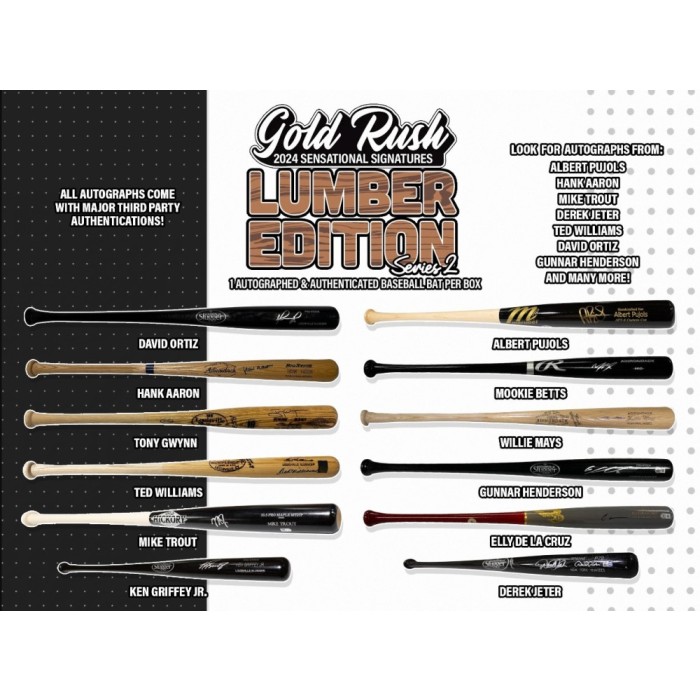 2024 Gold Rush Sensational Signatures Lumber Baseball Bat Series 2 Box