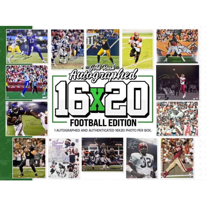 2026 Gold Rush Autographed 16x20 Football Edition 10-Box Case