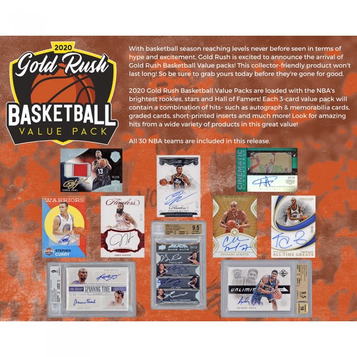 2020 Gold Rush Basketball Value Pack Steel City Collectibles