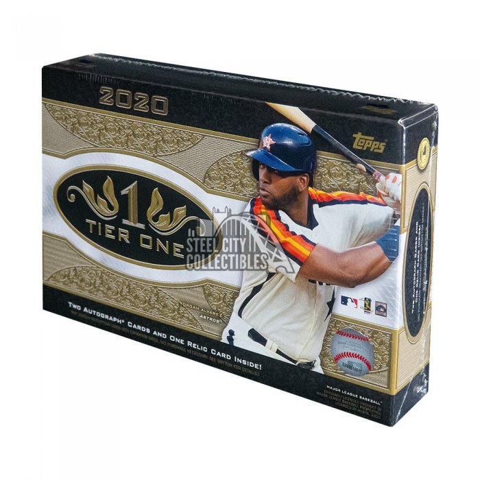 1 Pack//3 Cards: 2 Autographs, 1 Relic 2019 Topps Tier One Baseball Hobby Box