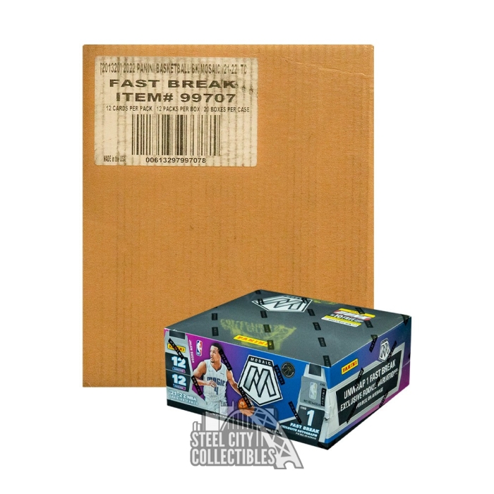 2021 22 Panini Mosaic Basketball Fast Break 20 Box Case Steel City Collectibles 2021 22 Panini Mosaic Basketball Fast Break 20 Box Case Steel City Collectibles