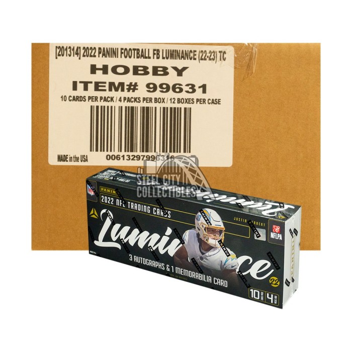 2022 Panini Luminance Football Hobby 12Box Case Steel City Collectibles