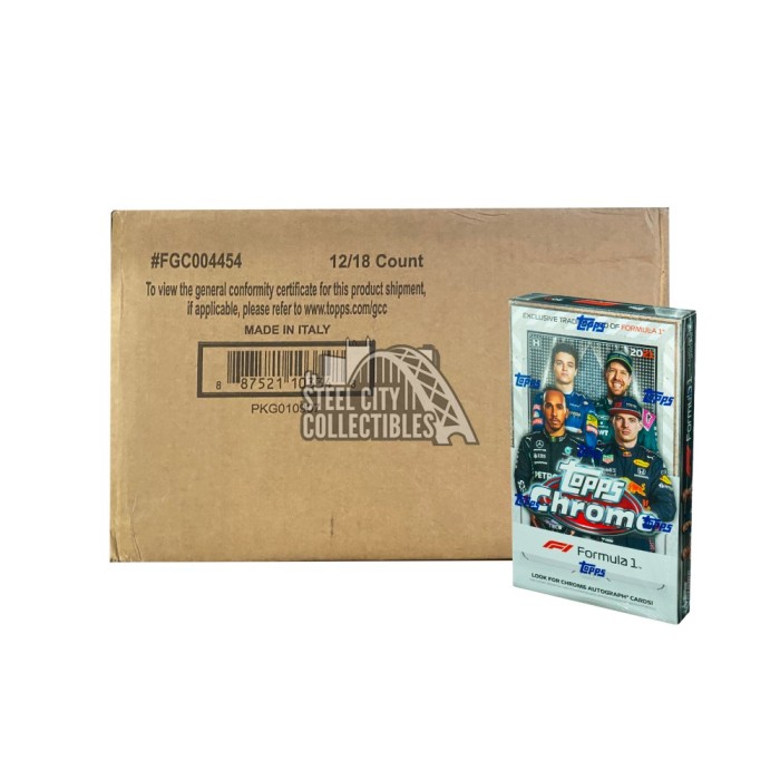 2021 Topps Chrome Formula 1 F1 Racing Hobby 12-Box Case