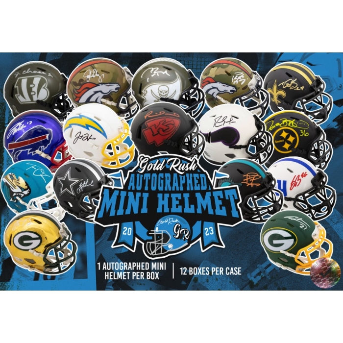 2023 Gold Rush Autographed Mini Helmet Football Edition Box Steel