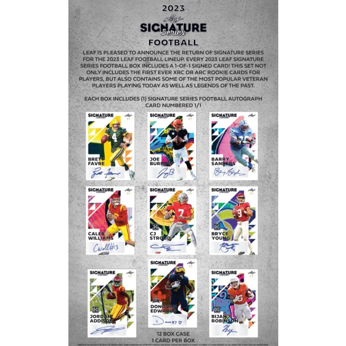 2023 Leaf Signature Series Football Hobby Box Steel City Collectibles