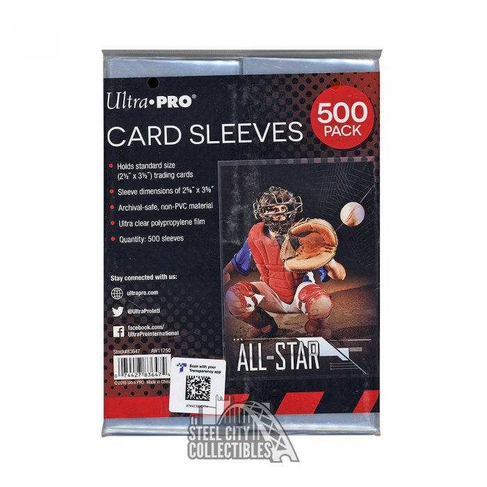 3x4 Ultra Pro Card Sleeves 500ct Pack Steel City Collectibles