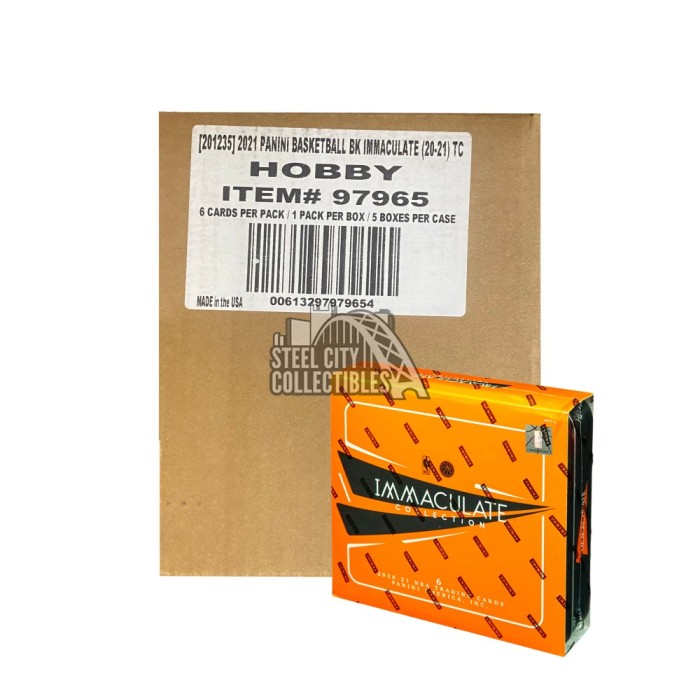 2020-21 Panini Immaculate Basketball Hobby 5-Box Case 2020-21 Panini Immaculate Basketball Hobby 5-Box Case
