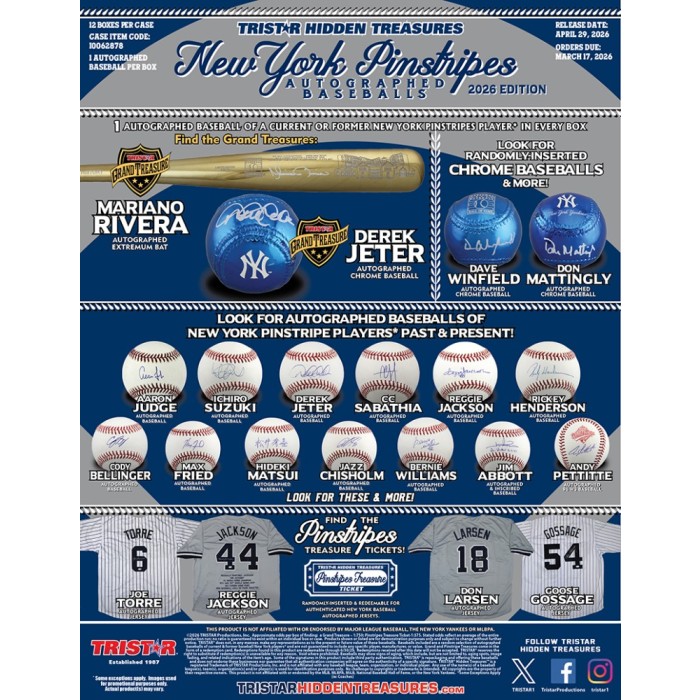 2026 Tristar Hidden Treasures New York Pinstripes Autographed