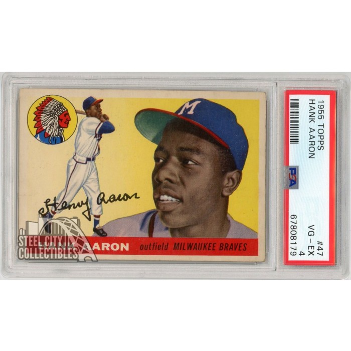 Hank Aaron 1955 Topps Baseball Card #47 PSA 4 (179) | Steel City