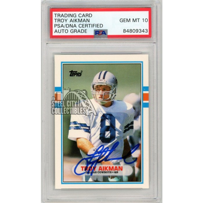 お値下げ可　PSA鑑定　1989年　TROY AIKMAN ルーキーカード Troy Aikman 1989 Topps Traded Autograph Rookie Card #70T PSA/DNA