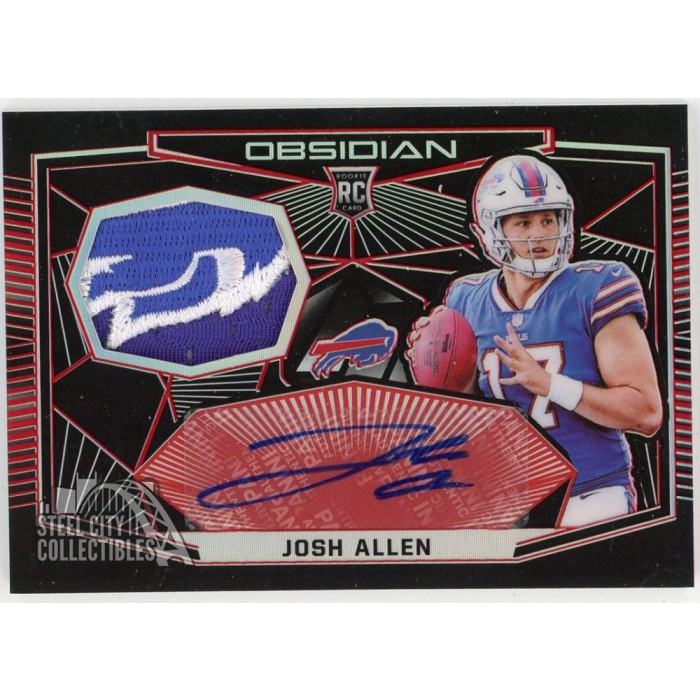 Josh Allen 2018 Panini Obsidian Red Rookie Logo Patch Autograph