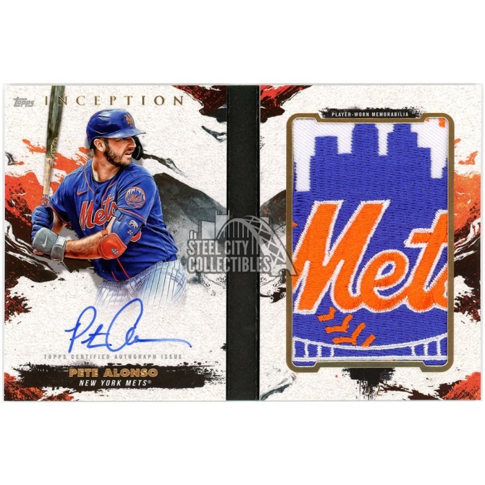 Topps Inception Booklets Pete Alonso 2021 Topps Inception Team Logo Patch Autograph Booklet # ...