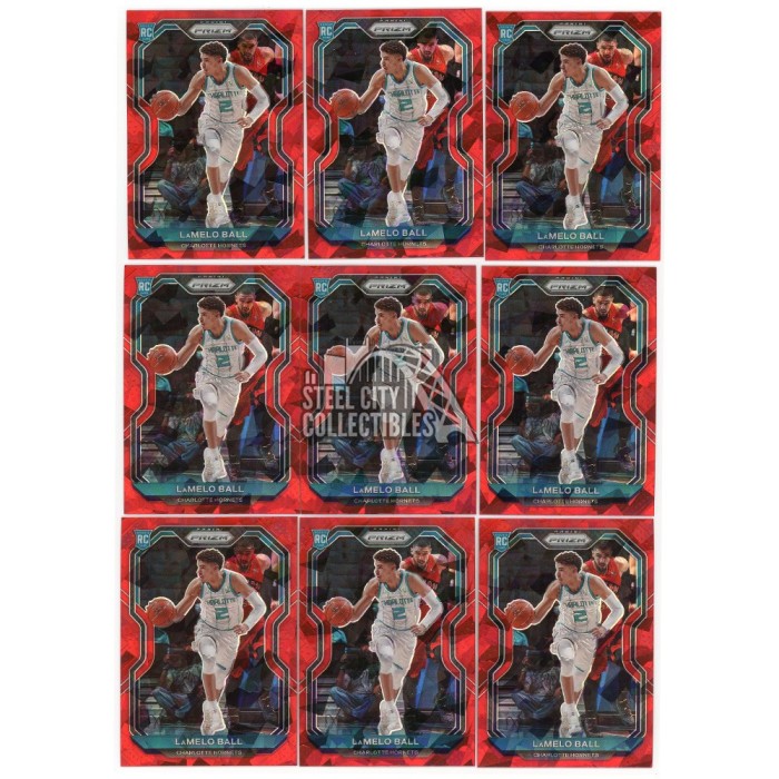LaMelo Ball 2020-21 Panini Prizm Red Ice Rookie Card #278 9 Count Lot