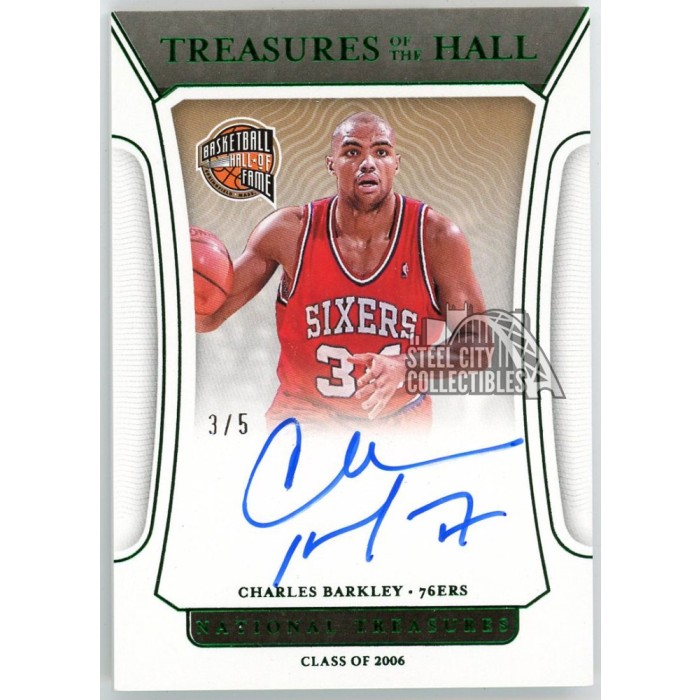 Charles Barkley 2021-22 Panini National Treasures of the Hall Green  Autograph Card #TOH-CBK 3/5 | Steel City Collectibles