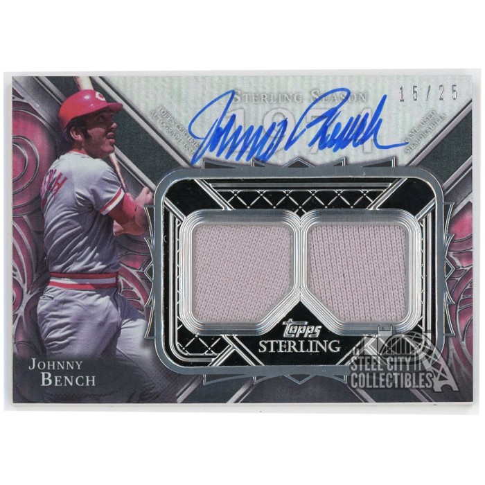 Johnny Bench 2022 Topps Sterling Seasons Double Patch Auto