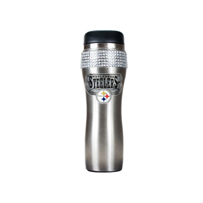 Pittsburgh Steelers Stainless Steel Rhinestone Bling Travel Mug | Steel ...