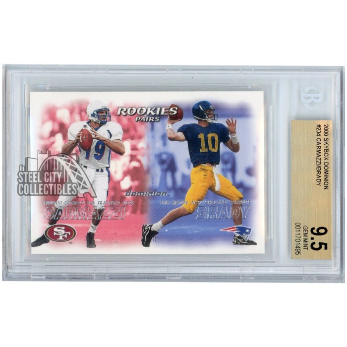 Tom Brady Giovanni Carmazzi 2000 Skybox Dominion Rookie Card #234