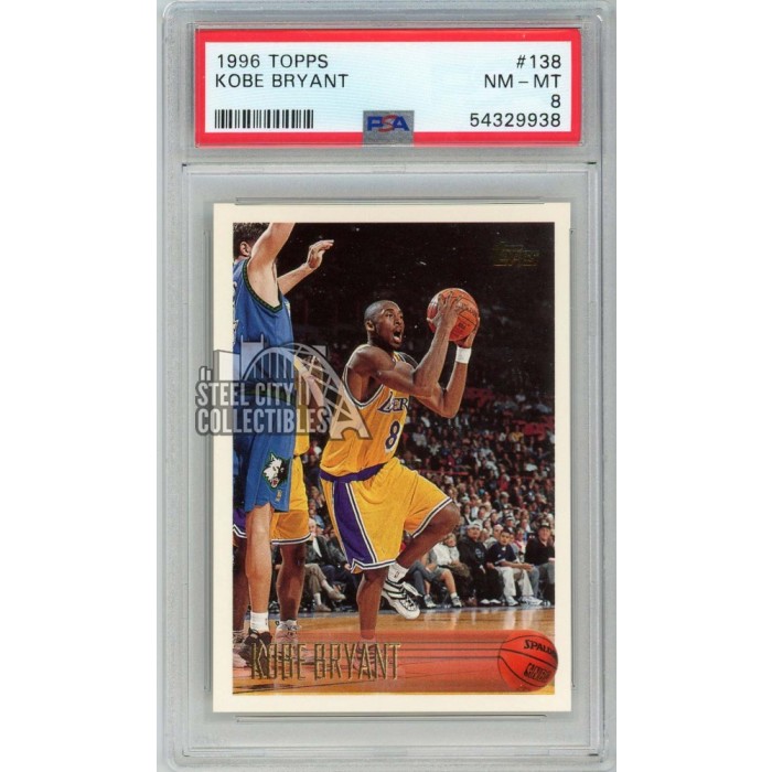 Kobe Bryant 1996-97 Topps Basketball Rookie Card #138 PSA 8