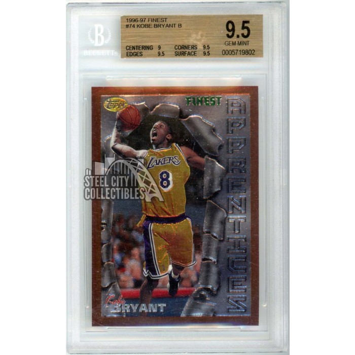Kobe Bryant 1996-97 Topps Finest Rookie Card #74 BGS 9.5 Gem Mint
