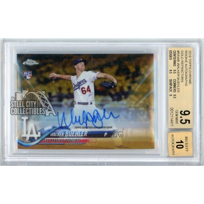 Walker Buehler 2018 Topps Chrome Gold Rookie Autograph Card #RA-WB