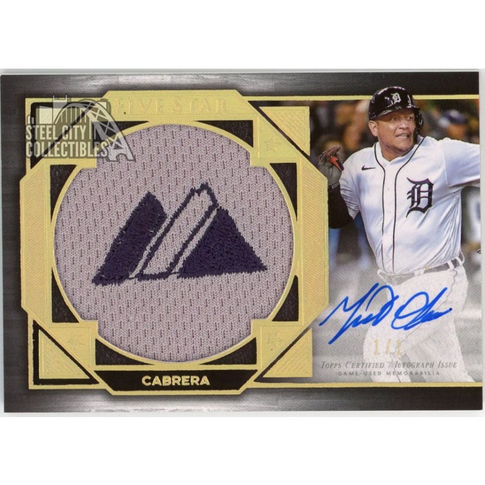 Miguel Cabrera 2022 Topps Five Star Majestic Logo Patch Autograph