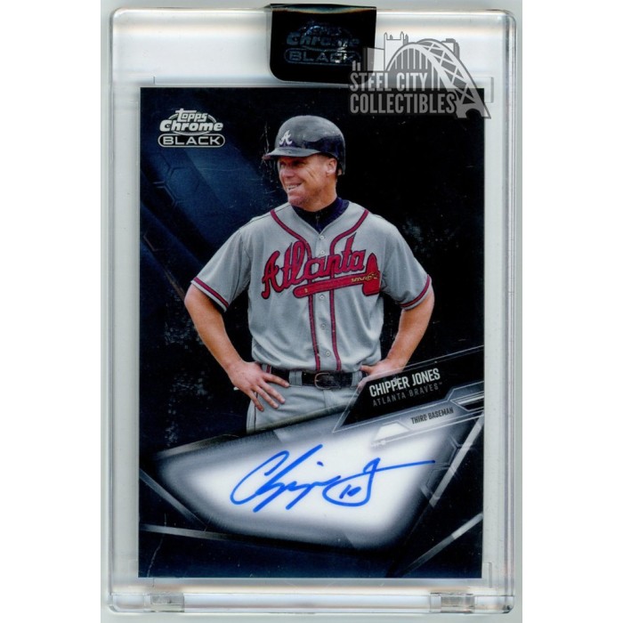 Chipper Jones 2021 Topps Chrome Black Autograph Card #CBA-CJ
