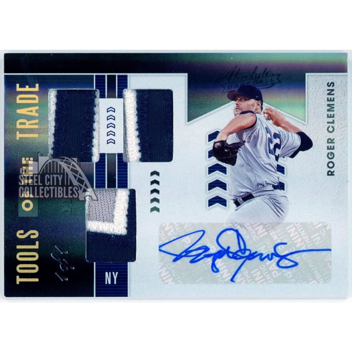 Roger Clemens 2020 Panini Absolute Tools Of The Trade Triple Patch