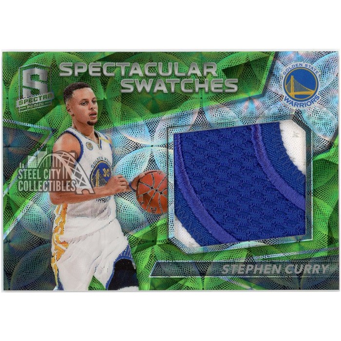 Stephen Curry 2016-17 Spectra Spectacular Swatches Green Game-Used