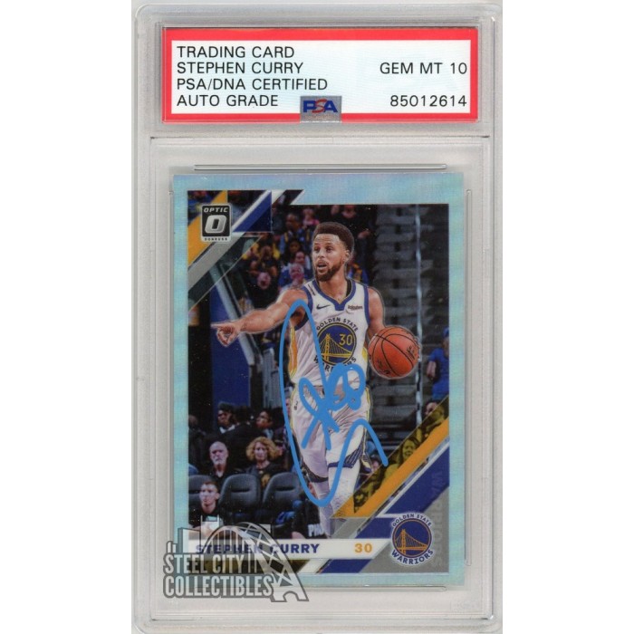 Stephen Curry 2019-20 Panini Donruss Optic Holo Autograph Card #8