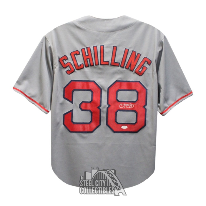 Curt Schilling Autographed Boston Custom Gray Baseball Jersey