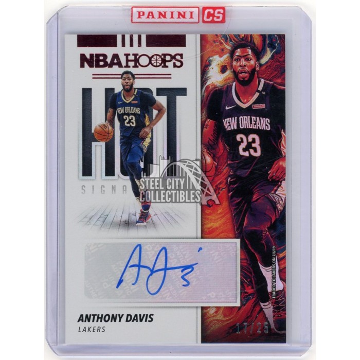 Anthony Davis 2019-20 Panini Hoops Hot Signatures Autograph Card