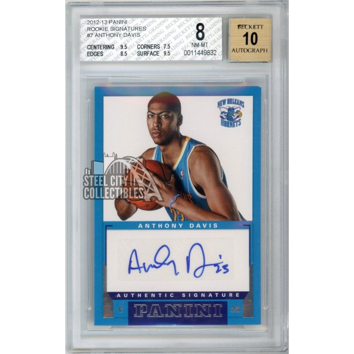 Anthony Davis 2012-13 Panini Autograph Rookie Card #7 BGS 8 | Steel ...