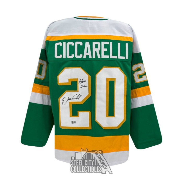 Dino Ciccarelli HOF 2010 Autographed Minnesota Custom Green Hockey