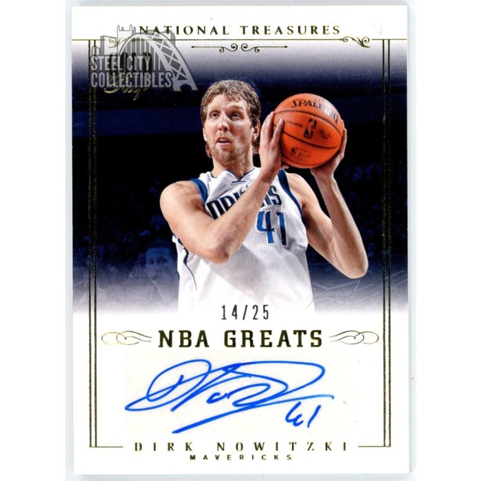 Dirk Nowitzki 2013-14 Panini NT NBA Greats Gold Proof Autograph