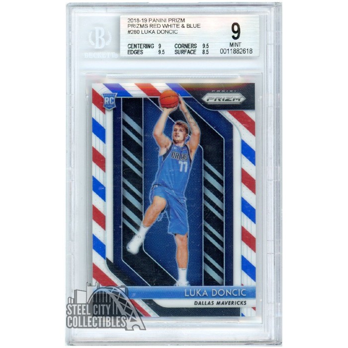 Luka Doncic 2018-19 Panini Prizm Red White Blue Rookie Card