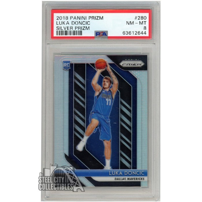 Luka Doncic 2018-19 Panini Prizm Silver Rookie Card #280 PSA 8