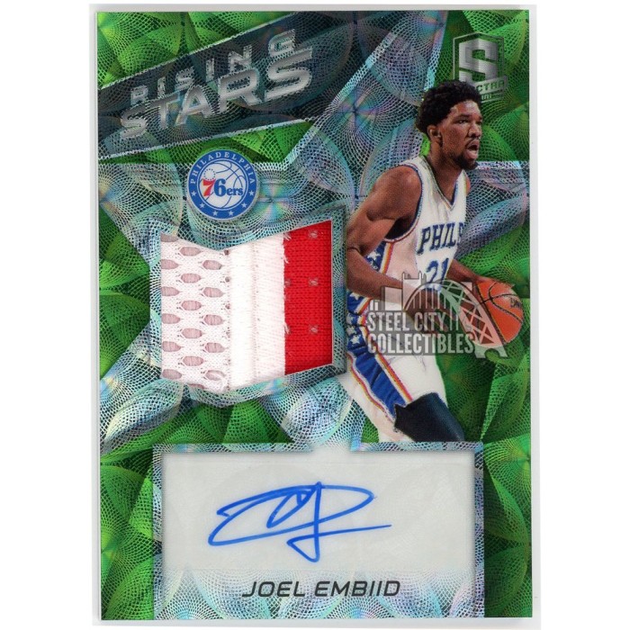 Joel Embiid 2016-17 Panini Spectra Rising Stars Neon Green Patch